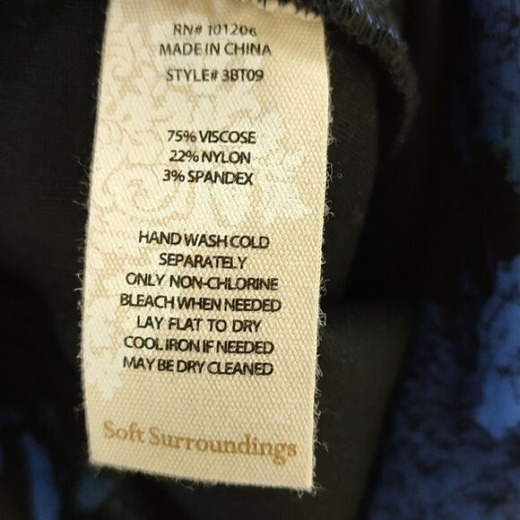 Soft Surroundings Blue Floral Legging Pants Size SP - Picture 8 of 11